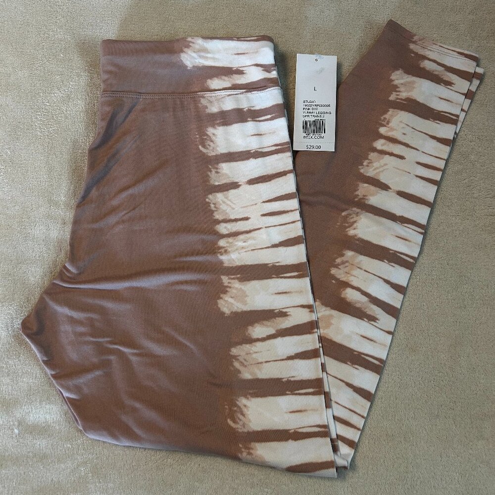 New Directions Studio Pink Dye Leggings Size Large